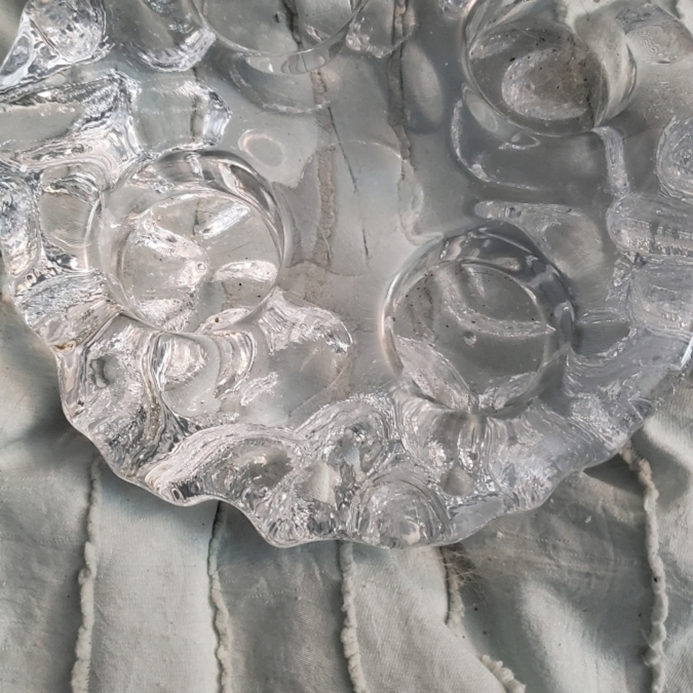 Clear Ice Glass Decorative ORRFEROS 5 Candle Voltive Holder